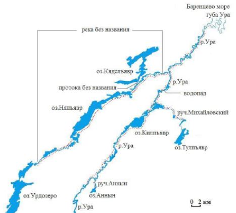 Схема основных водотоков бассейна реки Ура